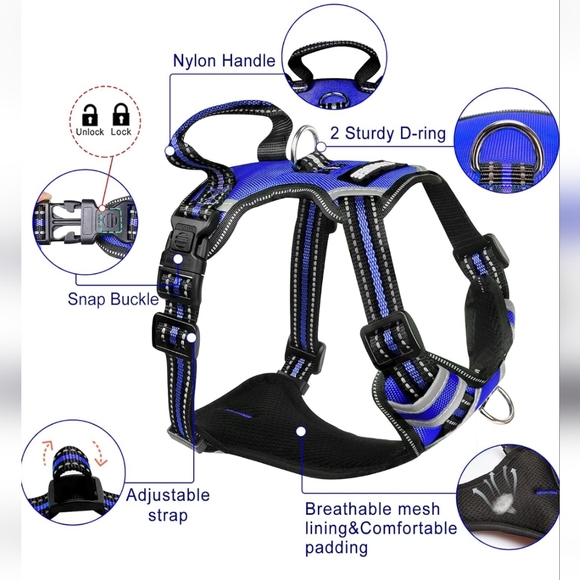 WINSEE Dog Harness No Pull, Pet Harnesses with Dog Collar - Picture 5 of 7